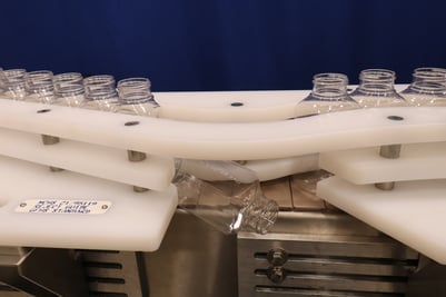 bottles on a conveyor